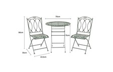 Wrought Iron Bistro Set Sage Green - grade C return RRP £127.99