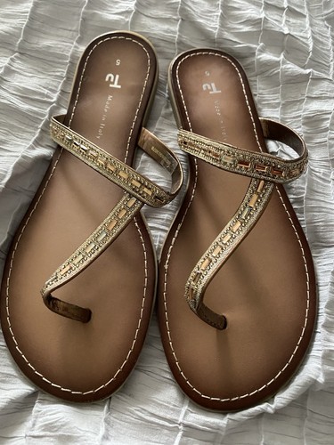 Sparkly thong sandal mules - tu,