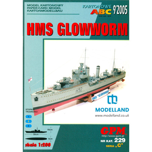 Hms glowworm destroyer card - hms,