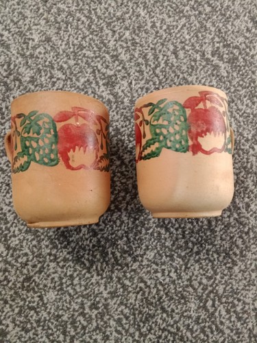 Pair clay mugs for coffee - clay,