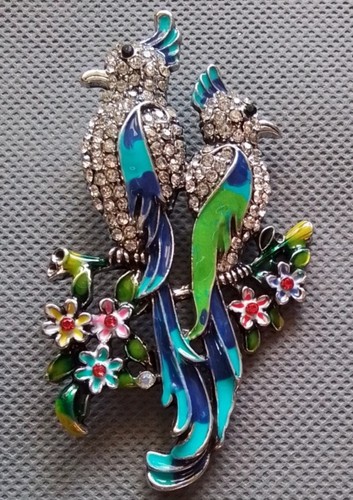 Vintage style double - , bird's
