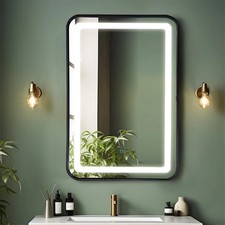 Illuminated Bathroom Mirror with LED Demister Touch Sensor Wall Mounted