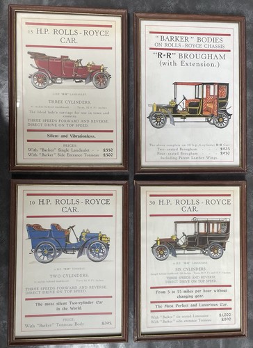 Four vintage framed rolls - vintage,