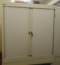 White Bisley Tambour Steel Filing Storage Workshop Garage Cabinet FREE POST