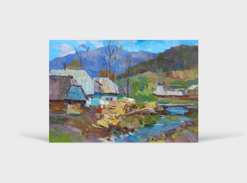 Oil painting synevyr - painting, etude