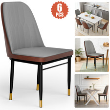 6X Faux Leather Dining Chairs