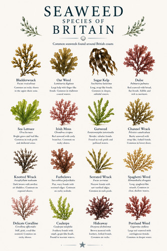 Seaweed species britain - species, of