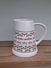 Christmas Jug Mason Cash For Lakeland Ceramic Holly Berries Mistletoe Sauces Etc