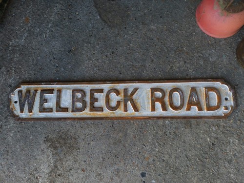 Vintage cast iron road sign - iron,