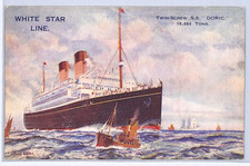 TRANSATLANTIC SHIPS Postcard ART ADVERT White Star Line *Doric* Steamer WP64
