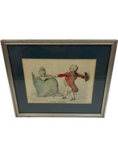 The York Minuet Art Print James Gillray Bohn Edition 1851 Hand Coloured Framed