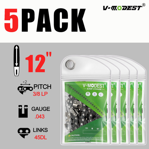 5pack chainsaw chain fits - 12",