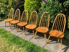 SIX Blonde Vintage Ercol Blue
