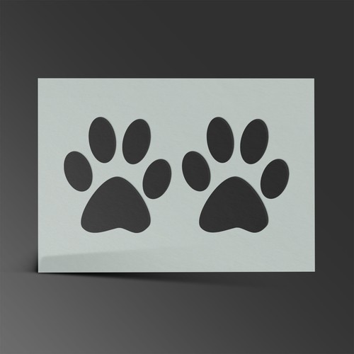 Paw print stencil dog - print,