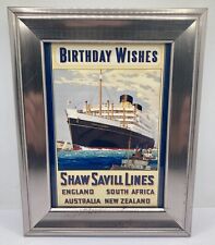 Shaw Savill Lines Cruise, Sea & Ocean Liner Travel Poster Postcard A5 Framed
