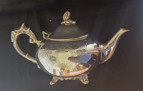 Antique silver plated teapot - antique,
