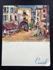 Cunard RMS Queen Mary - Menu 26th Sept  1957