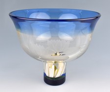 Caithness Glass (Scotland) Ltd Edition 'Water Lily' Pedestal Bowl by D.Cowie