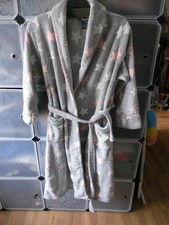 LOVE TO LOUNGE POLYESTER GREY STAR PRINT DRESSING GOWN  SIZE XL