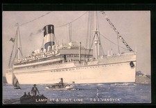 Passenger Ship T.S. S. Vandyck Offshore Postcard 