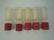 5 CYLINDRICAL 3 PIECE FERMENTATION AIRLOCKS WITH BORED RUBBER STOPPER HOMEBREW