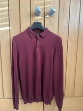 Hugo Boss Burgundy Long Sleeve Polo Size medium