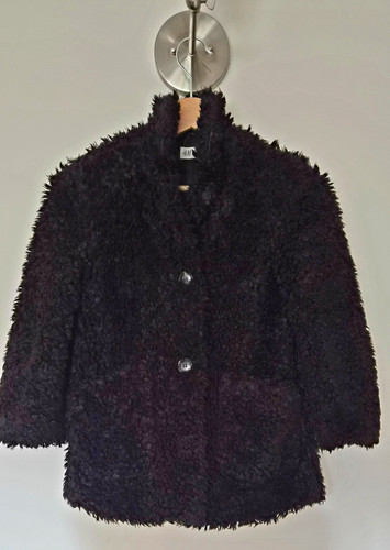 Girls black faux fur short - black,