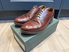 Alfred Sargent Belton Shoes Mens UK 8 Brown Leather Brogue Toe Cap Oxford