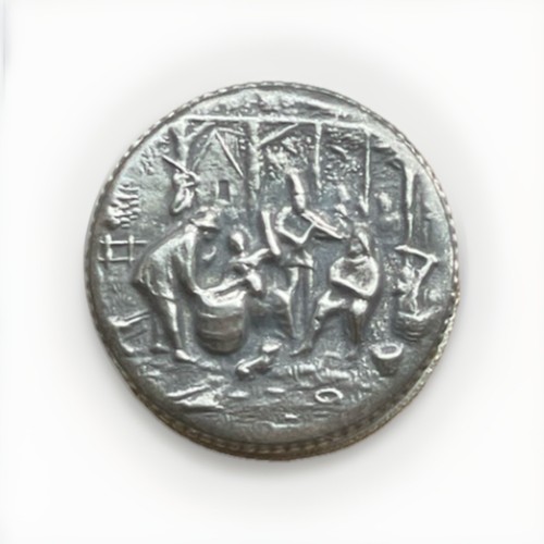 Vtg pewter pill box - box, snuff