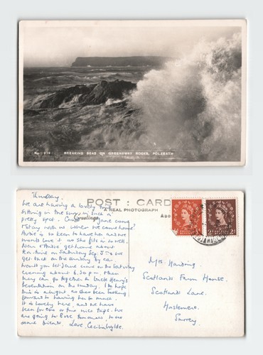 Vintage postcard breaking seas - postcard,