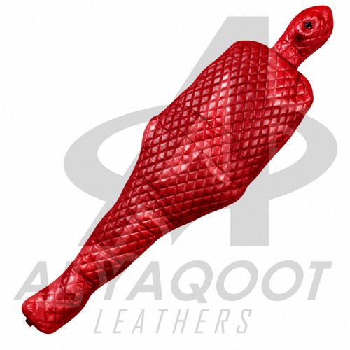 Red quilted leather bondage - quilted,