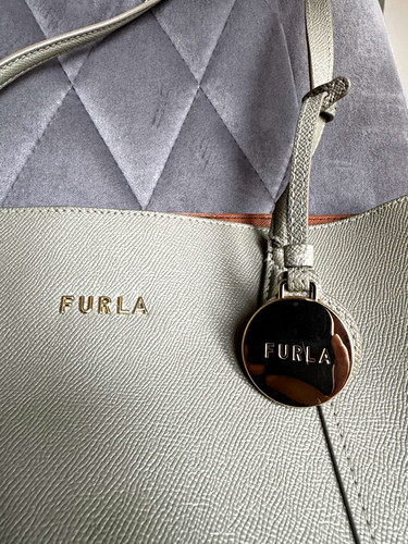 Furla grey leather tote bag - grey,