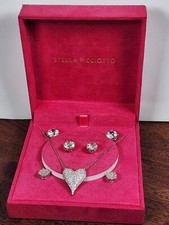 Sterling Silver & Cubic Zirconium Stella Picciotto Parve Heart Stud Earrings Set