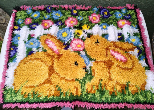 Rabbits latch hook rug - latch,