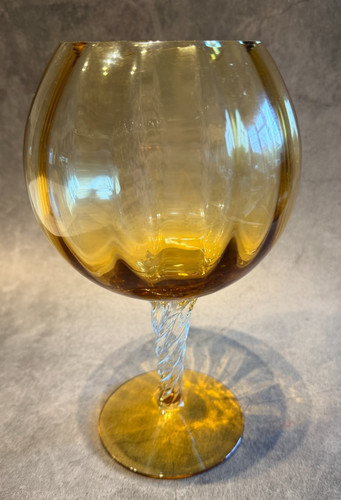 Vintage large amber art - vintage, glass