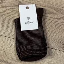 New Beck Sondergaard Copenhagen ladies brown glitter socks size EU 37-39