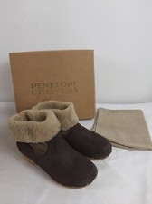 Penelope Chilvers Shearling Lined Brown Ankle Boots Size EU 41 UK 7.5