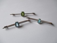 Art Deco bar brooches x 3 set