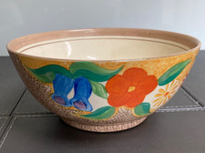 1930s Clarice Cliff Bizarre Bowl Decorated in the Canterbury Bells Pattern