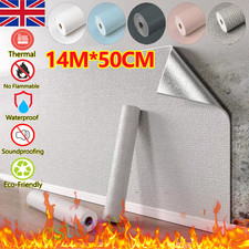 14M Thicken Self Adhesive Thermal Insulation Wallpaper Linen Plain Wall Sticker*