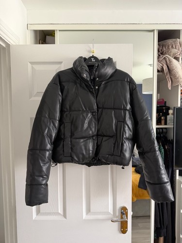 Black zara faux - faux, puffer