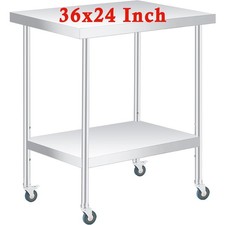 2 Tier Commercial Work Table