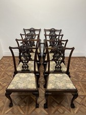 8 Rare Antique Chippendale Style Chairs *Inc 2 Carvers Great Quality & Condition