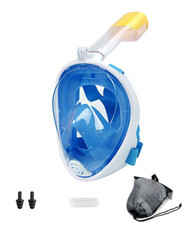 Snorkelling Mask Panoramic Full Face Design Camera Mount Anti-Fog Travel Bag