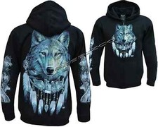 Zip hoodie wolves night sky - up,