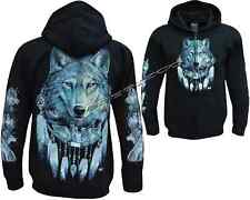 Zip Up Hoodie Wolves Night Sky
