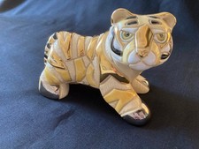 Hand Made Artesania Rinconada Tiger Figurine, made in Uruguay, good condition.