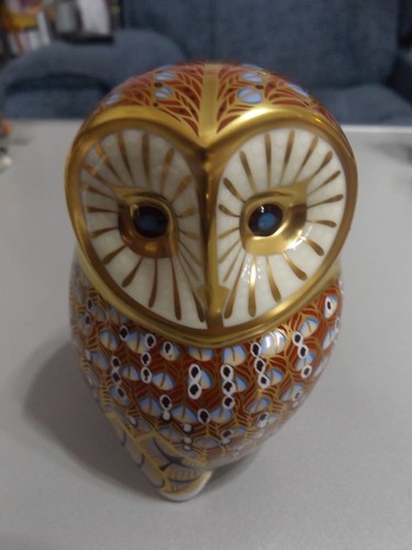 Crown derby porcelain owl - a,