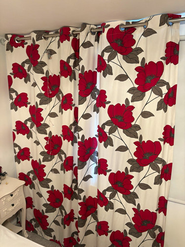 Floral eyelet curtains - eyelet,