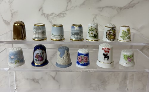 Vtg porcelain stone thimble - vtg,